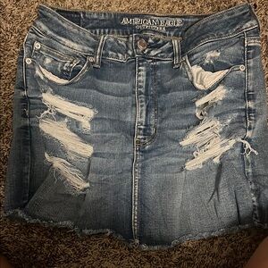 American Eagle Distressed Denim Skirt